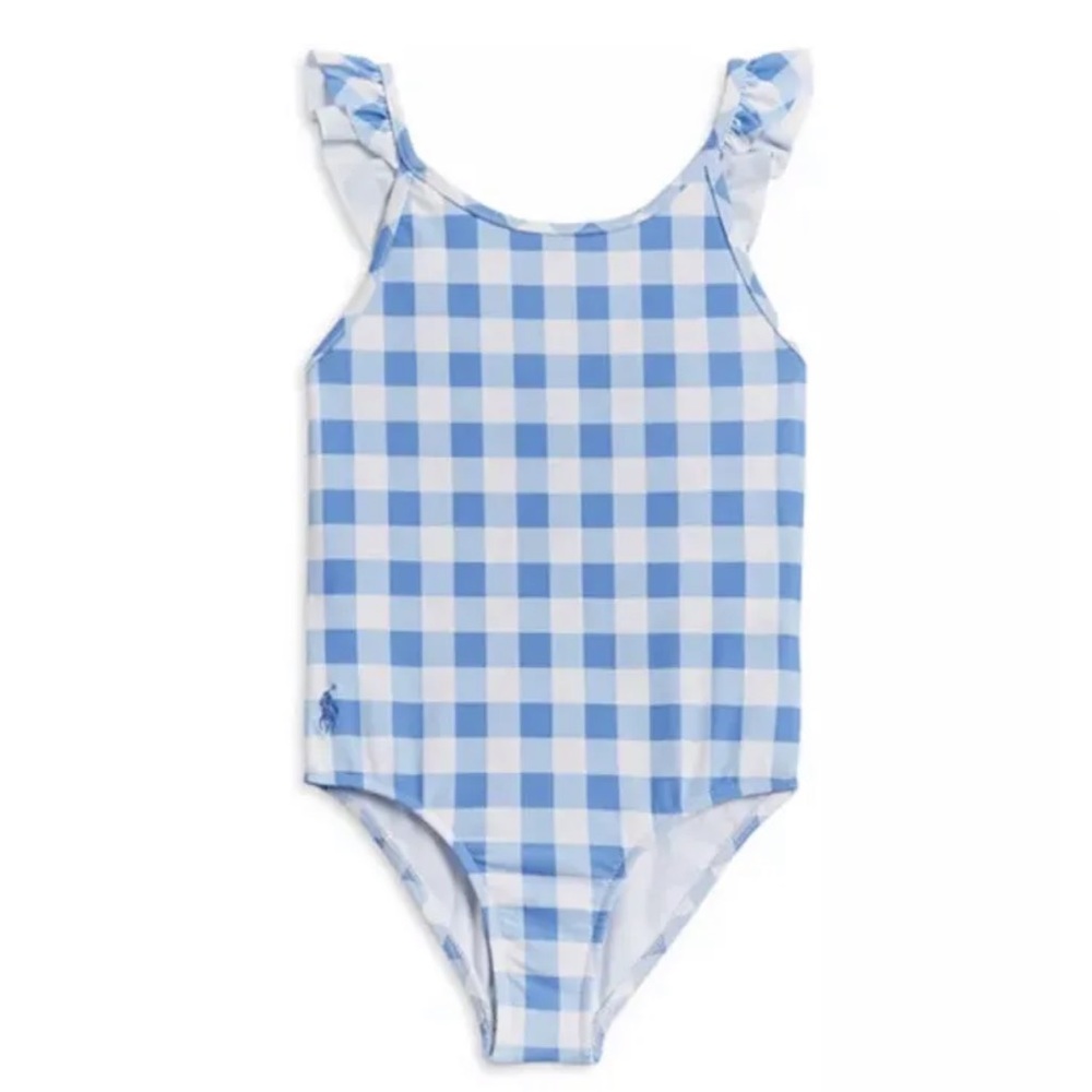 NWT Polo Ralph Lauren Girls' Gingham Check Swimsuit - $60
